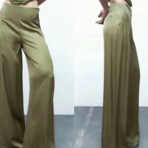 Zara High-Waisted Silk Pants